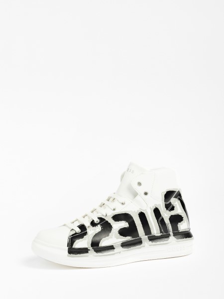 Fehér Guess Vibo Logós Magas Szárú Tornacipő