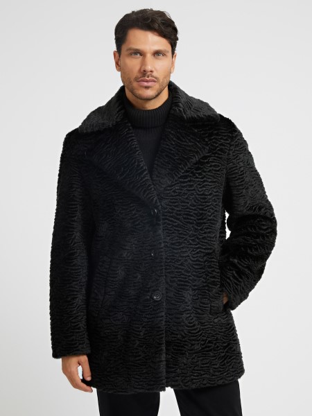 Hiszem Fekete Műszőrme Kabát