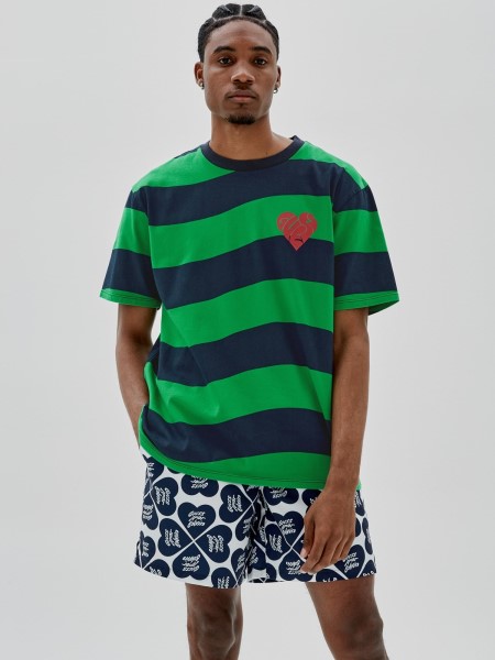 Csíkos Póló Tipp Zöld Multi