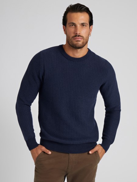 Gyapjúkeverék Pulóver Hiszem Kék