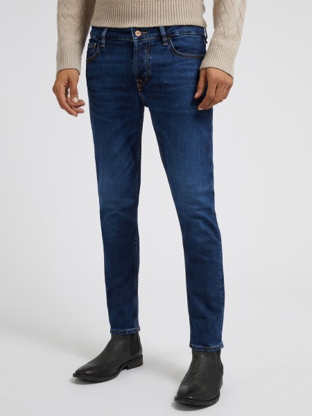 új, Kék Guess Skinny Fit Farmer Nadrág