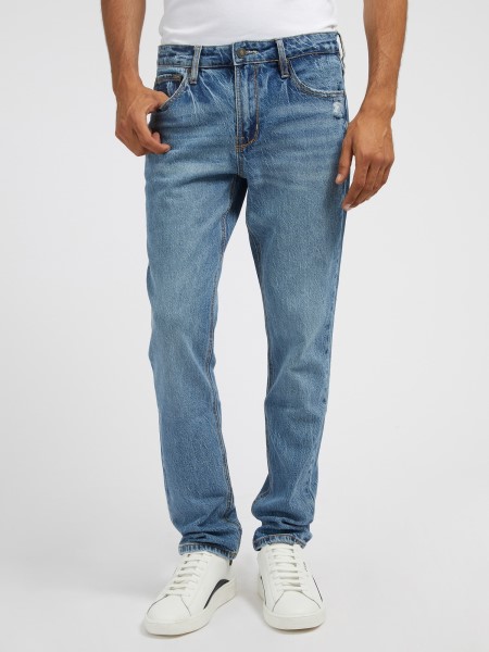 új Kék Guess Slim Fit Farmer Nadrág