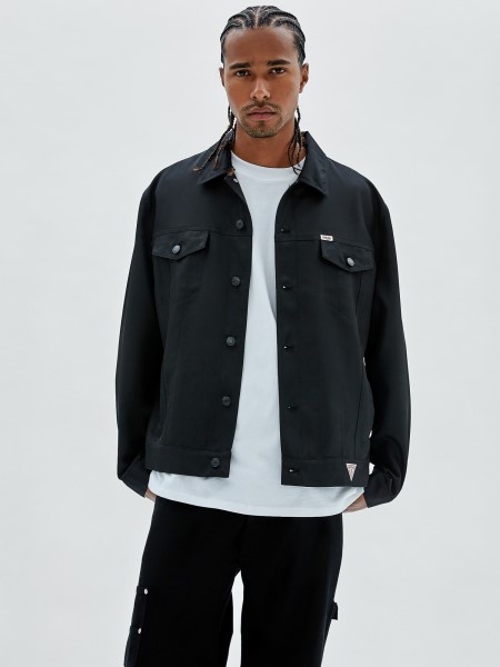 Fekete Tipp Első Zsebes Kabát