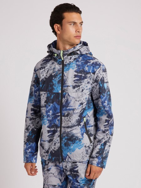 Az Egész Nyomtatott Széldzseki Kék Multi Hiszem