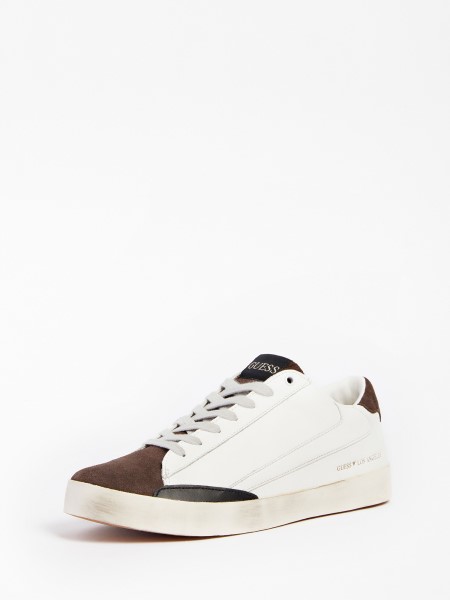 Fehér Guess Lodi Velúr Betétes Alacsony Szárú Tornacipő