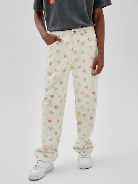 Fehér Guess Cargo Farmer Nadrág