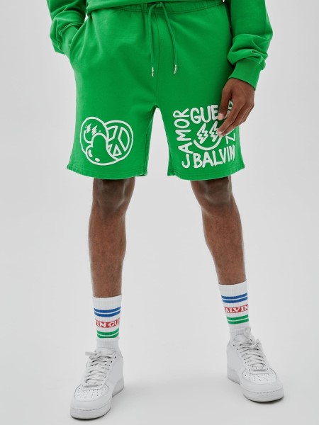 Hiszem, Elülső Mintás Rövidnadrág Zöld