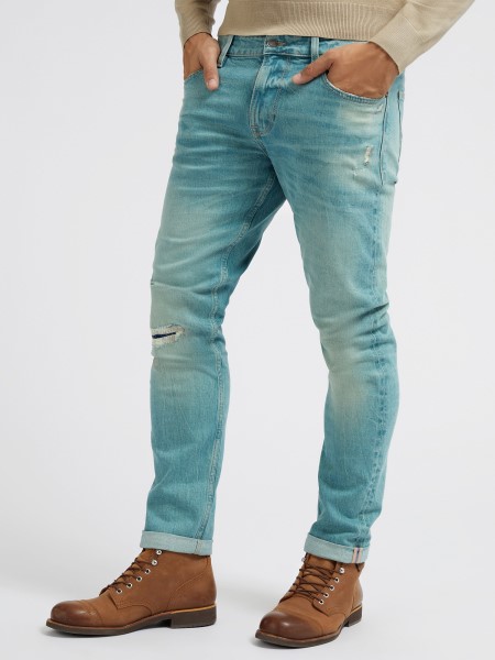 Zöld Guess Slim Fit Farmer Nadrág