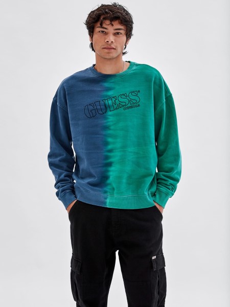 Elöl és Hátul Mintás Pulóver Hiszem Kék