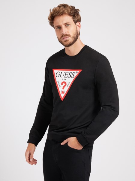 Háromszög Logós Pulóver Hiszem Fekete