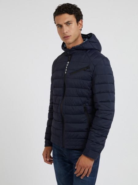 Kék Guess Tech Stretch Nylon Puffer
