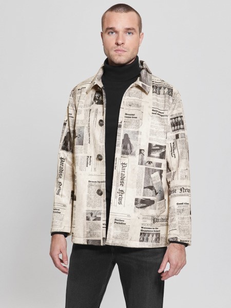 Hiszem, újságnyomtatás Művelúr Kabát Többszínű Minta