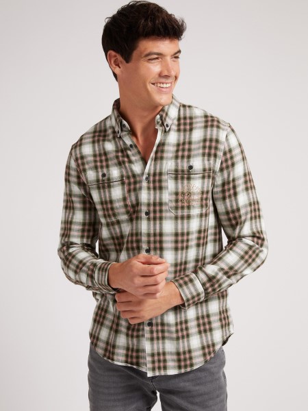 Hiszem Többszínű Mintás Makró Kockás Ing