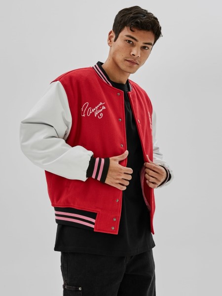 Piros Több Hátsó Nyomatú Bomber Dzseki Tipp