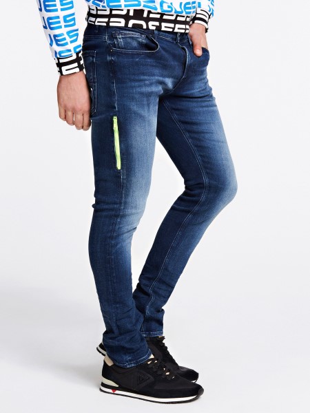 Hiszem Cipzár Skinny Fit Farmer Nadrágkék