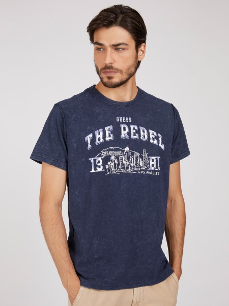 Kék Tipp Elöl Mintás Póló