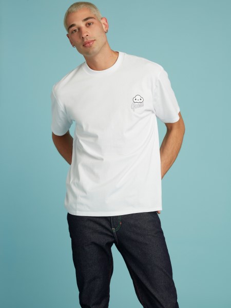 Fehér Tipp Elhelyezett Nyomtatott Póló