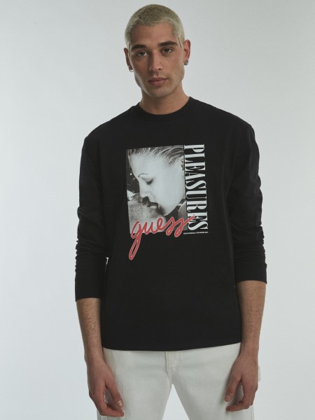 Helyezett Nyomtatott Póló Fekete Hiszem