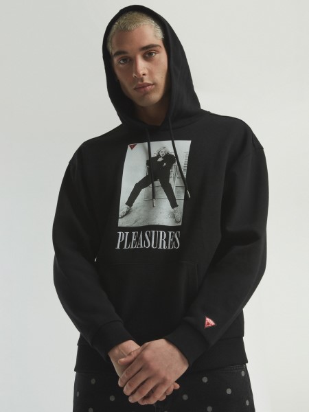 Helyezett Nyomtatott Pulóver Fekete Hiszem