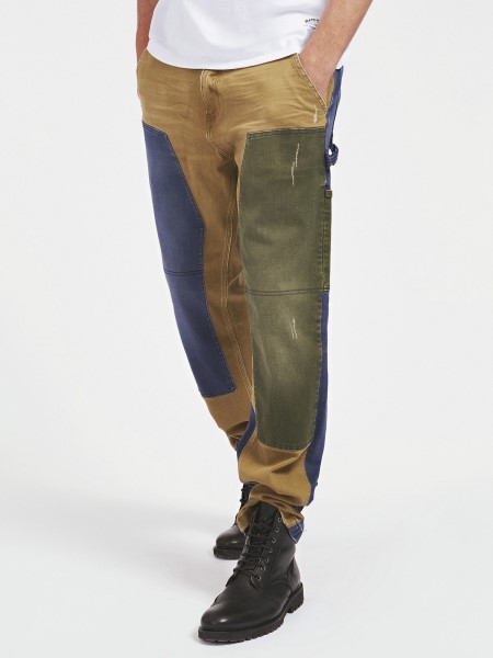 Hiszem Kontraszt Szövet Szabályos Szabású Nadrág Több Bézs