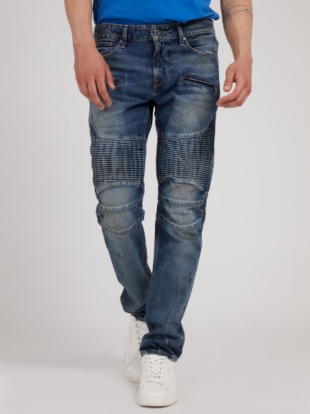 Kék Guess Motoros Slim Fit Farmer Nadrág