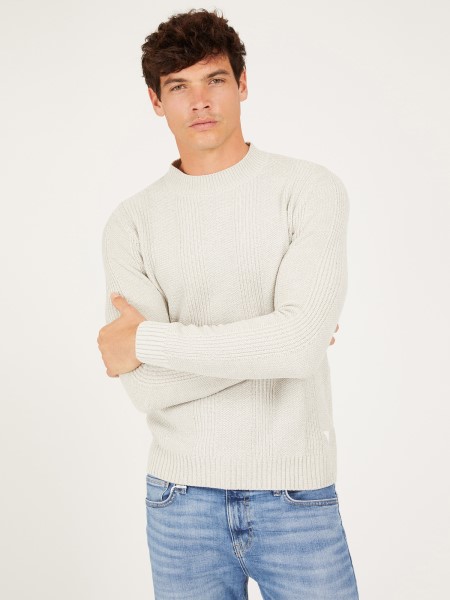 Legénységi Nyakú Pulóver Bézs Hiszem