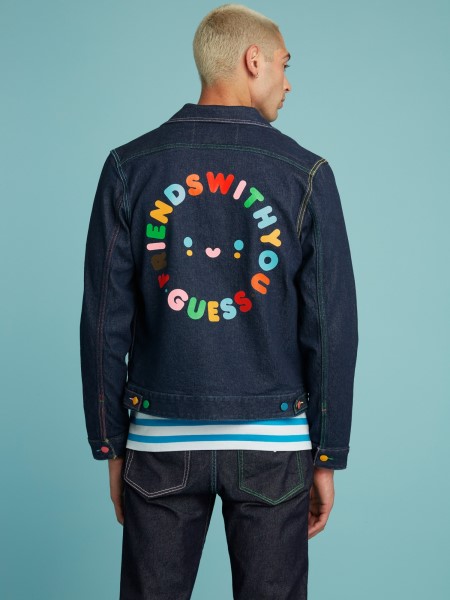 Hiszem, Kék Elhelyezett Mintás Farmer Dzseki