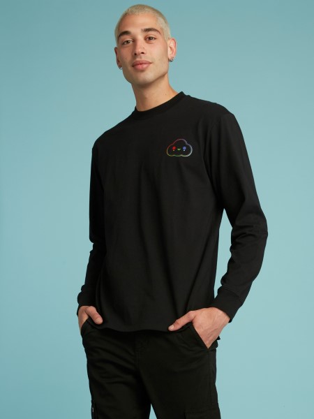 Fekete Tipp Elhelyezett Nyomtatott Póló