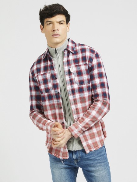 Makró Kockás Ing Tipp Piros Multi