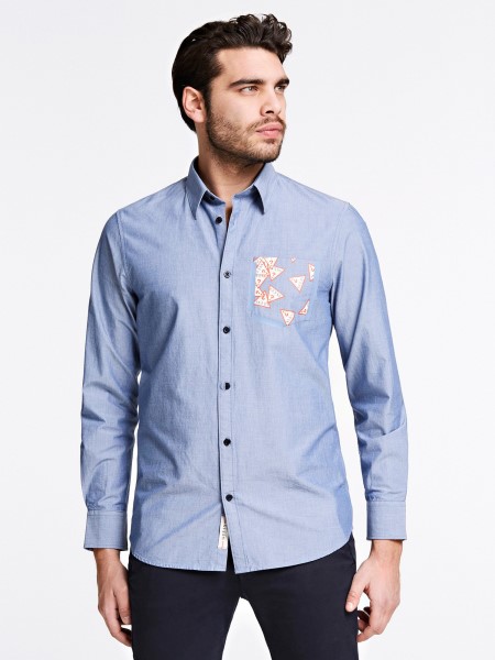 Hiszem Háromszög Logós Ing Világoskék