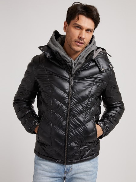 Fekete Bélelt Kabát Kapucnival, Tippelj Az új Trendre