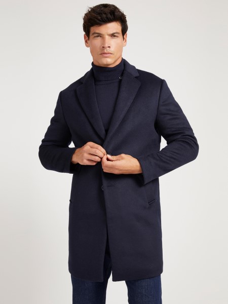 Hiszem, Kék Több Gyapjú Keverék Kabát