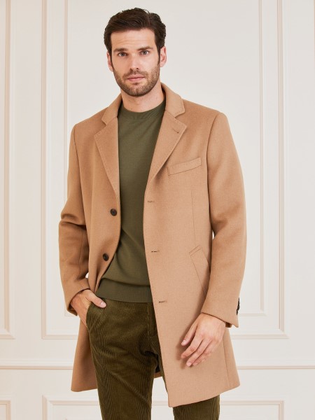 Bézs Guess Marciano Gyapjú Keverék Kabát