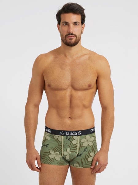 Guess Pack 3 Boxer Logóval Zöld Multi