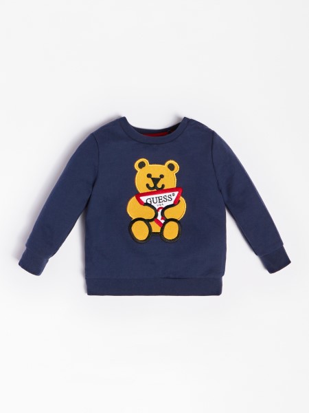 Sötétkék Tipphímzésű Pulóver