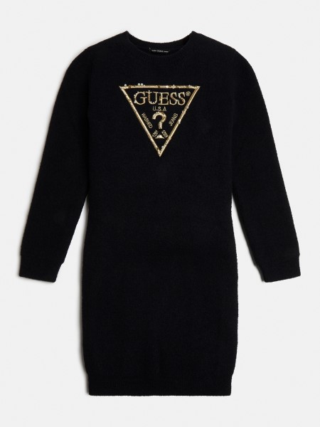 Háromszög Logós Pulóver Ruha Fekete Hiszem