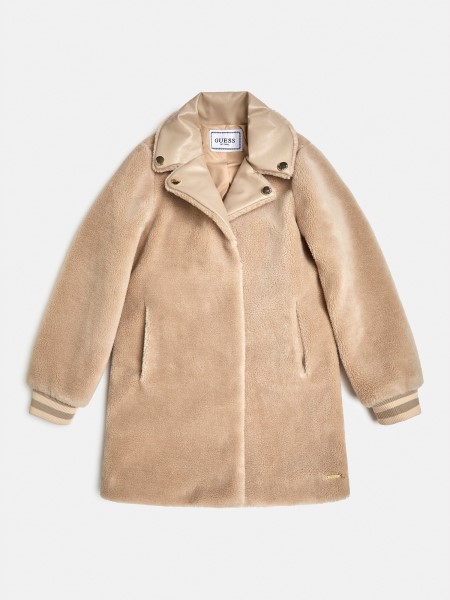 Bézs Guess Műszőrme Kabát