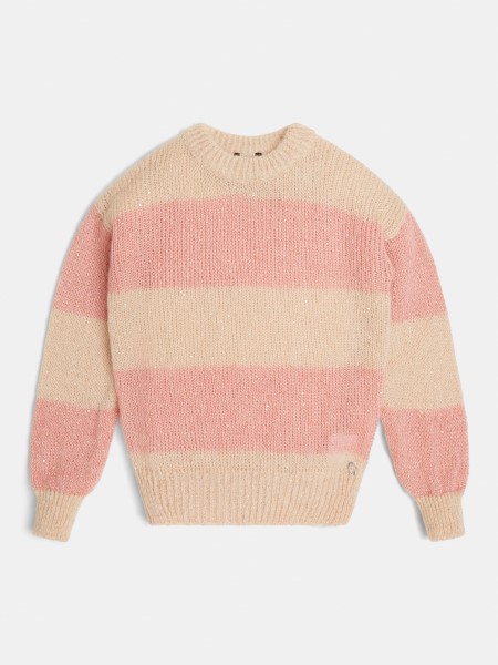 Hiszem Csíkos Pulóver Multi Rózsaszín