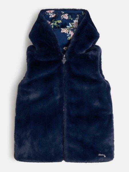 Hiszem Kék Megfordítható Műszőrme Mellény