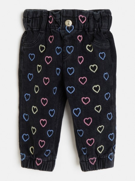 Fekete Hiszem Szív Hímzés Farmer Nadrág