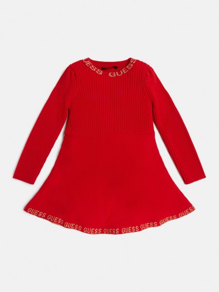 Fit és Flare Pulóver Ruha Piros Hiszem