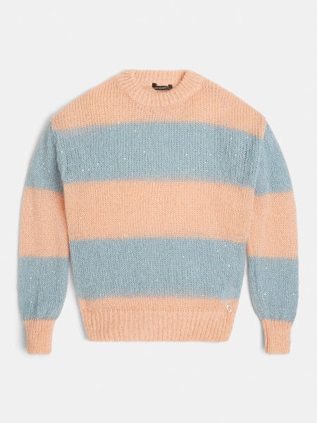 Csíkos Pulóver Kék Multi Hiszem
