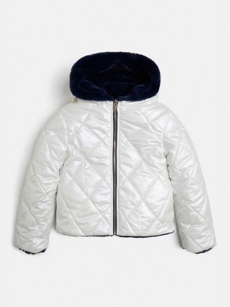 Fehér Guess Műszőrme Megfordítható Puffer