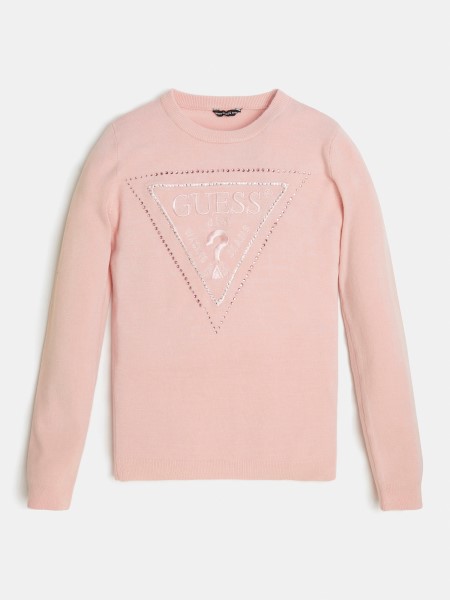 Elülső Logós Pulóver Tipp Rózsaszín