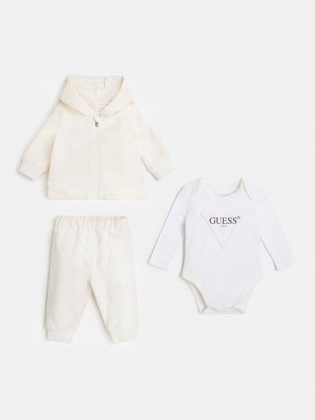 Fehér Sejtés Zsenília Pulóver Body Nadrág