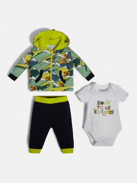 Pulóver Test és Nadrág Szett Hiszem Zöld Multi