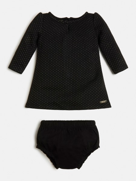 Hiszem Fekete Lurex Jacquard Ruha és Bugyi Szett