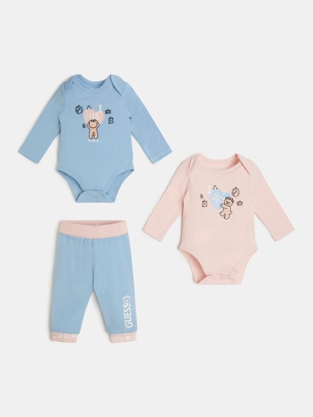 Guess Pack 2 Body és Nadrág Szett Multi Rózsaszín