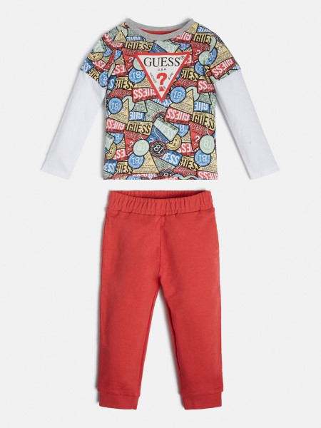 Kitalálni Háromszög Póló és Nadrág Készlet Többszínű Minta