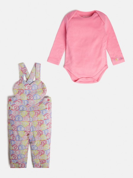 Rózsaszín All Over Print Body Salopette Készlet Hiszem